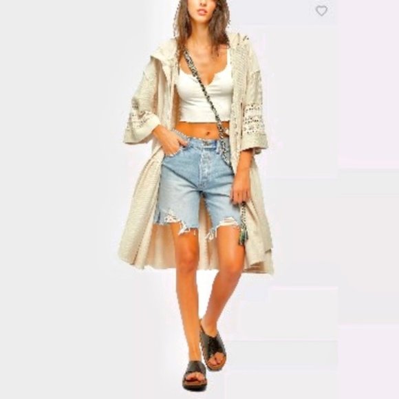 Free People Jackets & Blazers - 🌟 FREE PEOPLE HALEY HOODED DUSTER SWEATER NWT 🌟